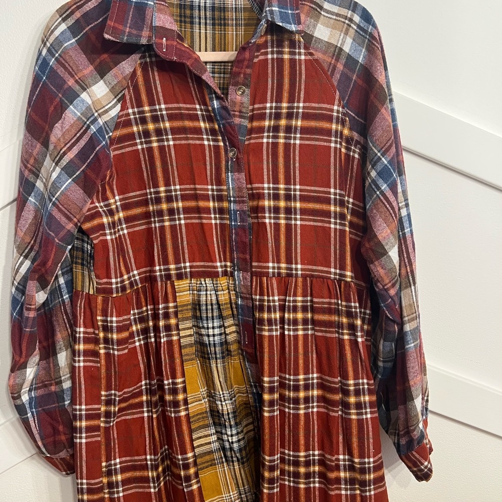 Multicolor Plaid Button-Up Shirt